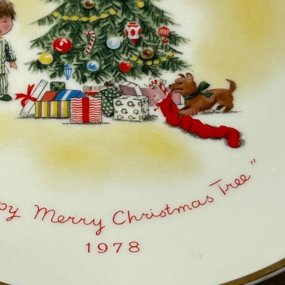 1978 Gotham Moppets Happy Merry Christmas Tree plate - Picture 4 of 7